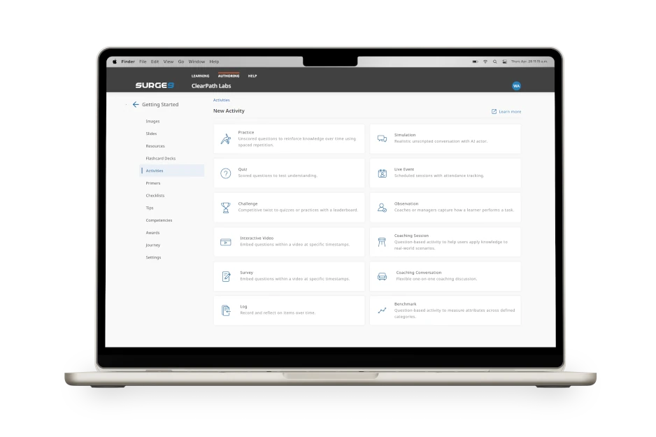 Content Authoring Interface