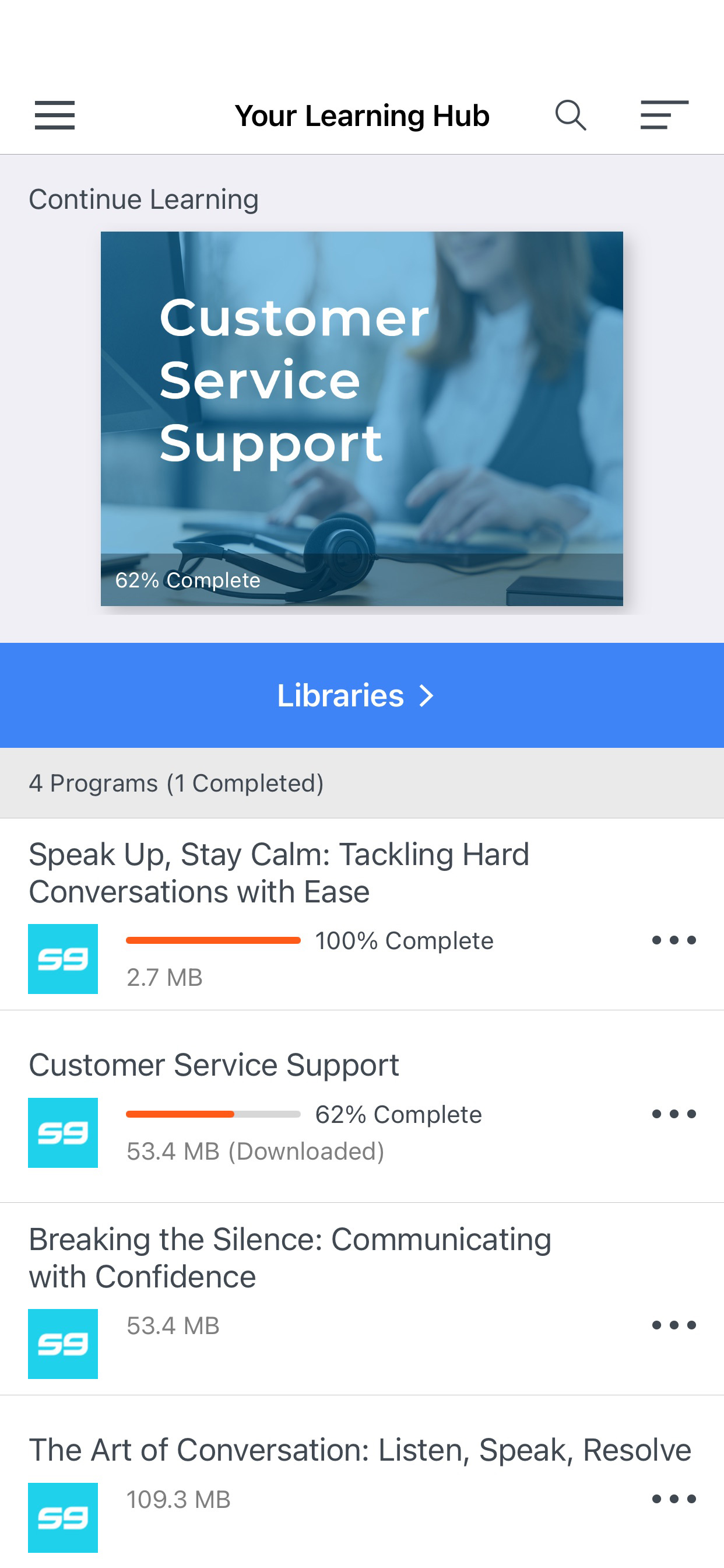 Learning Hub: Centralized access to all learning materials and activities